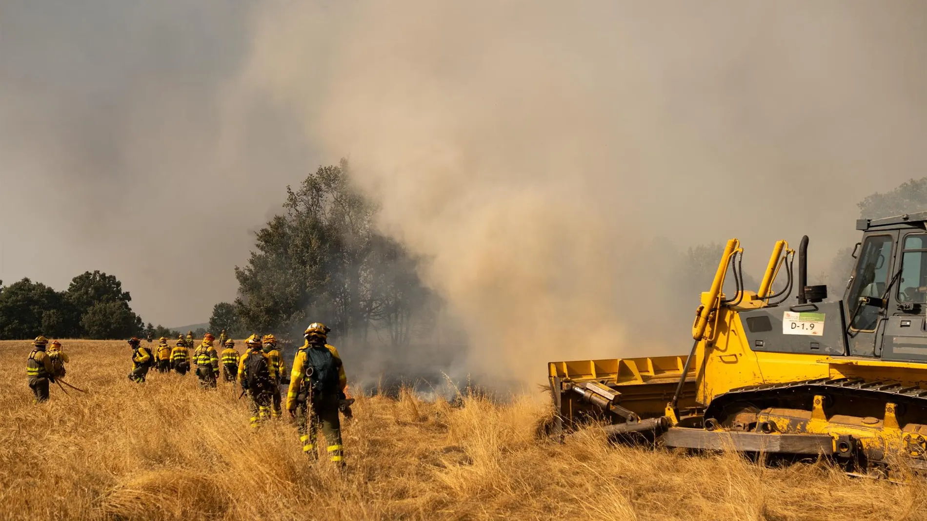 Sucesos.-Noche favorable en los trabajos del incendio de Molezuelas (Zamora) y piden precaución ante previsión de viento