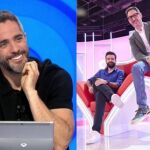 Roberto Leal, presentador de 'Pasapalabra', y Eugeni Alemany con Rafa Castaño en 'Agárrate al sillón' 