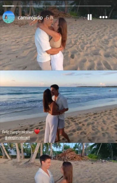 Álex González y su novia Camila Rojido