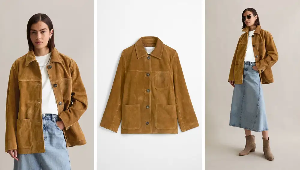 Chaqueta relajada de ante (419,95€)