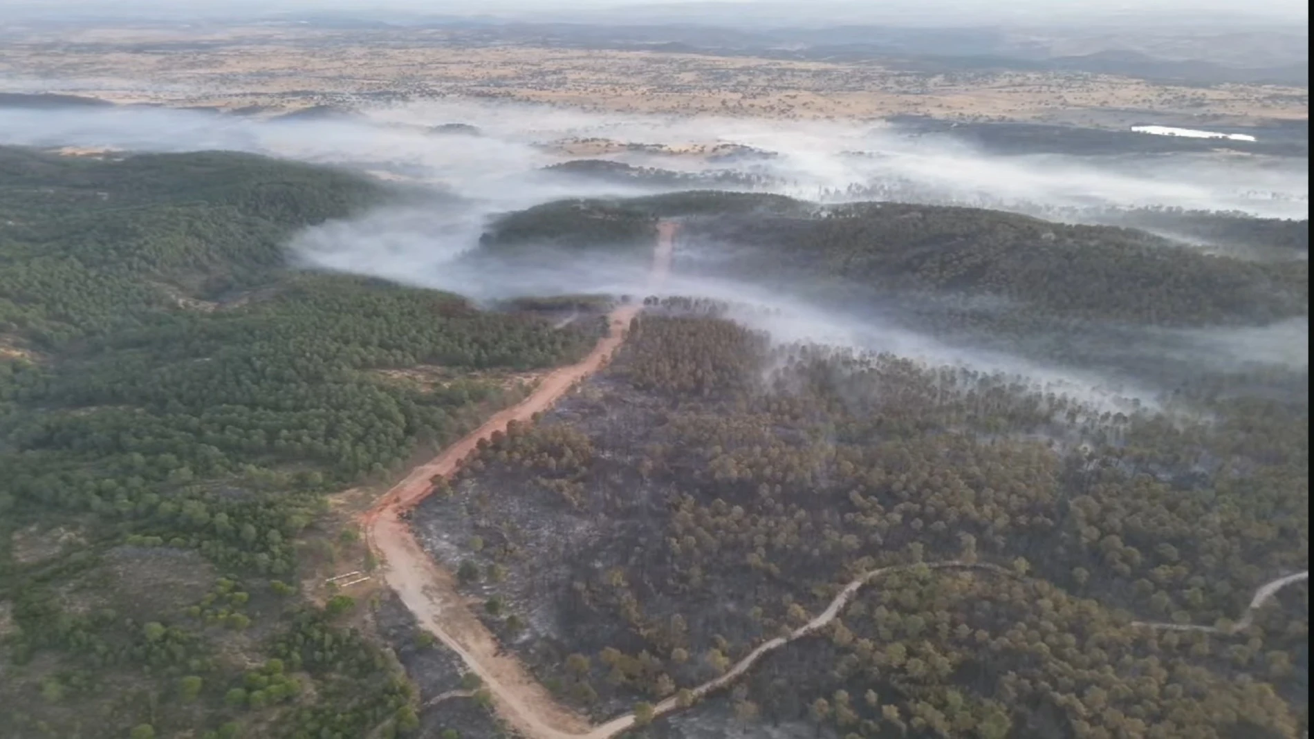 Incendio en Aroche, en Huelva