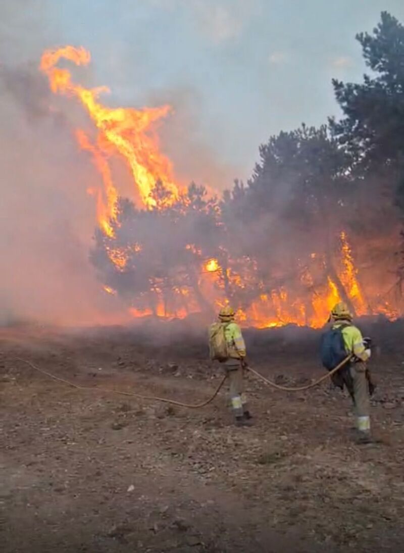  Imagen de uno de los incendios en Castilla y León.
