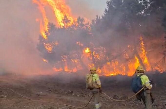  Imagen de uno de los incendios en Castilla y León.