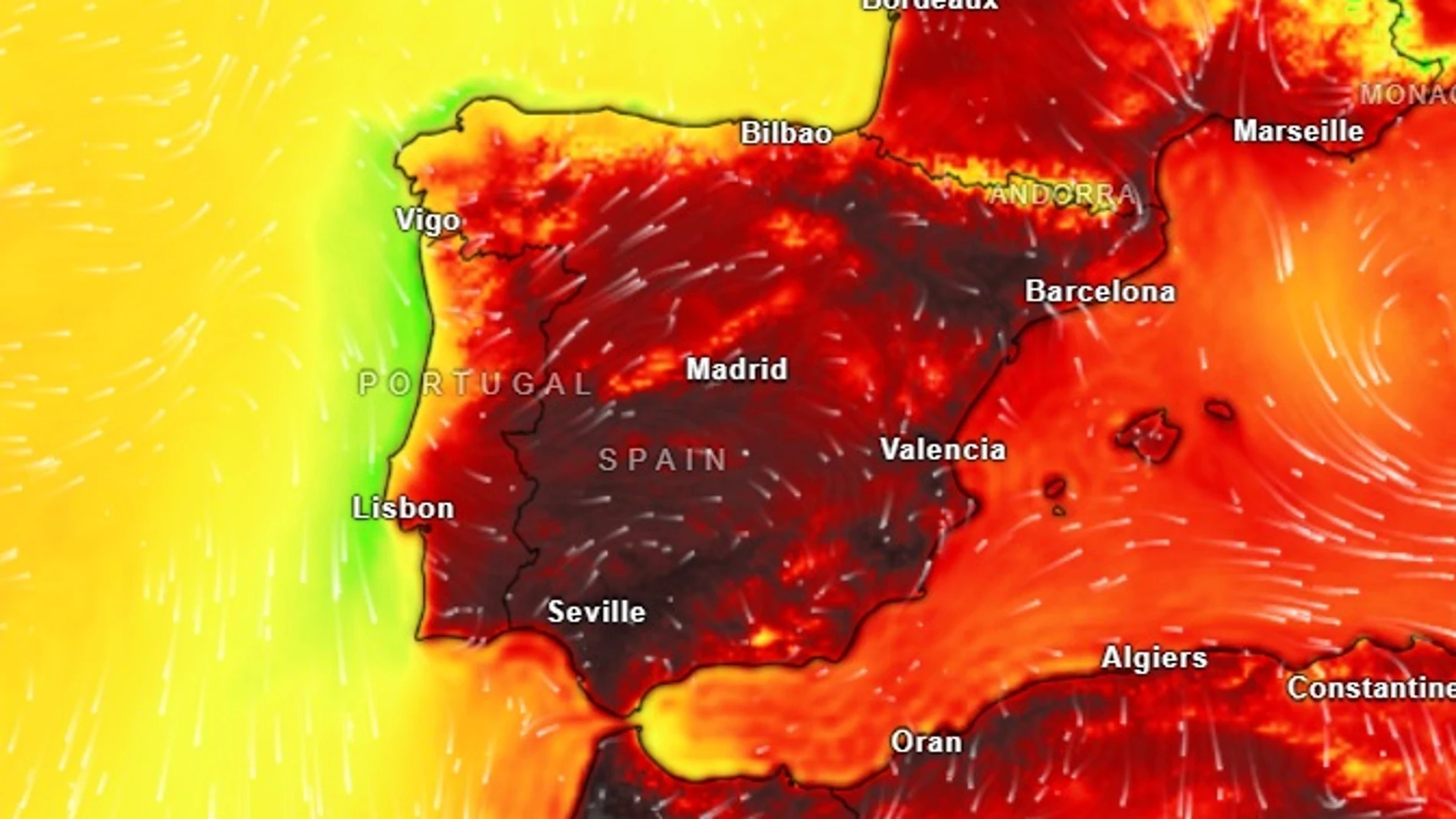 Predicción de Meteored para el domingo 17 de agosto en España