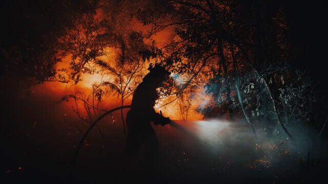 Lucha contra el fuego en Oimbra (Orense)