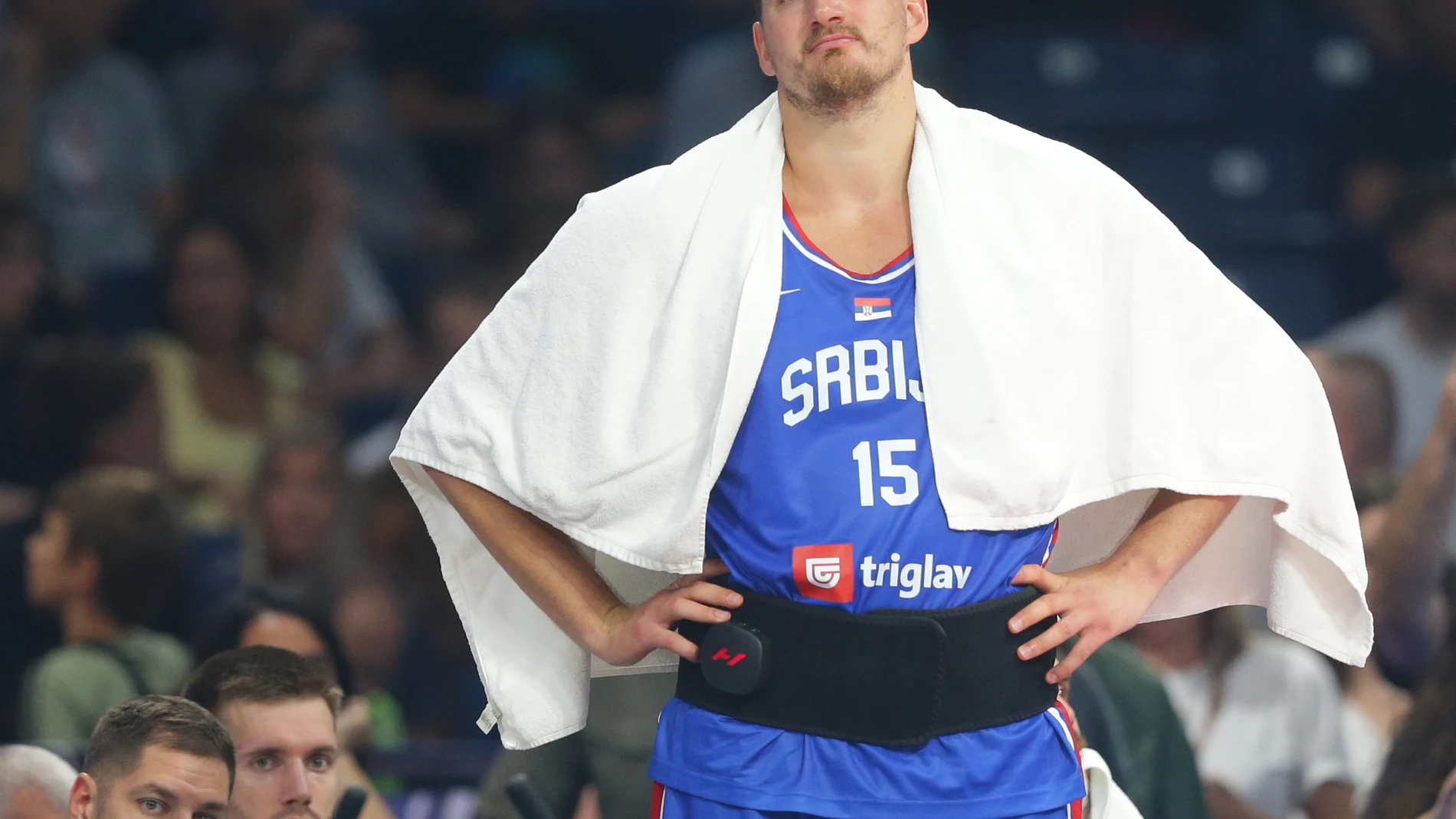 Nikola Jokic, en uno de los amistosos de Serbia preparatorios para el Eurobasket