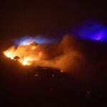 Vista del incendio de Oia, Pontevedra. 