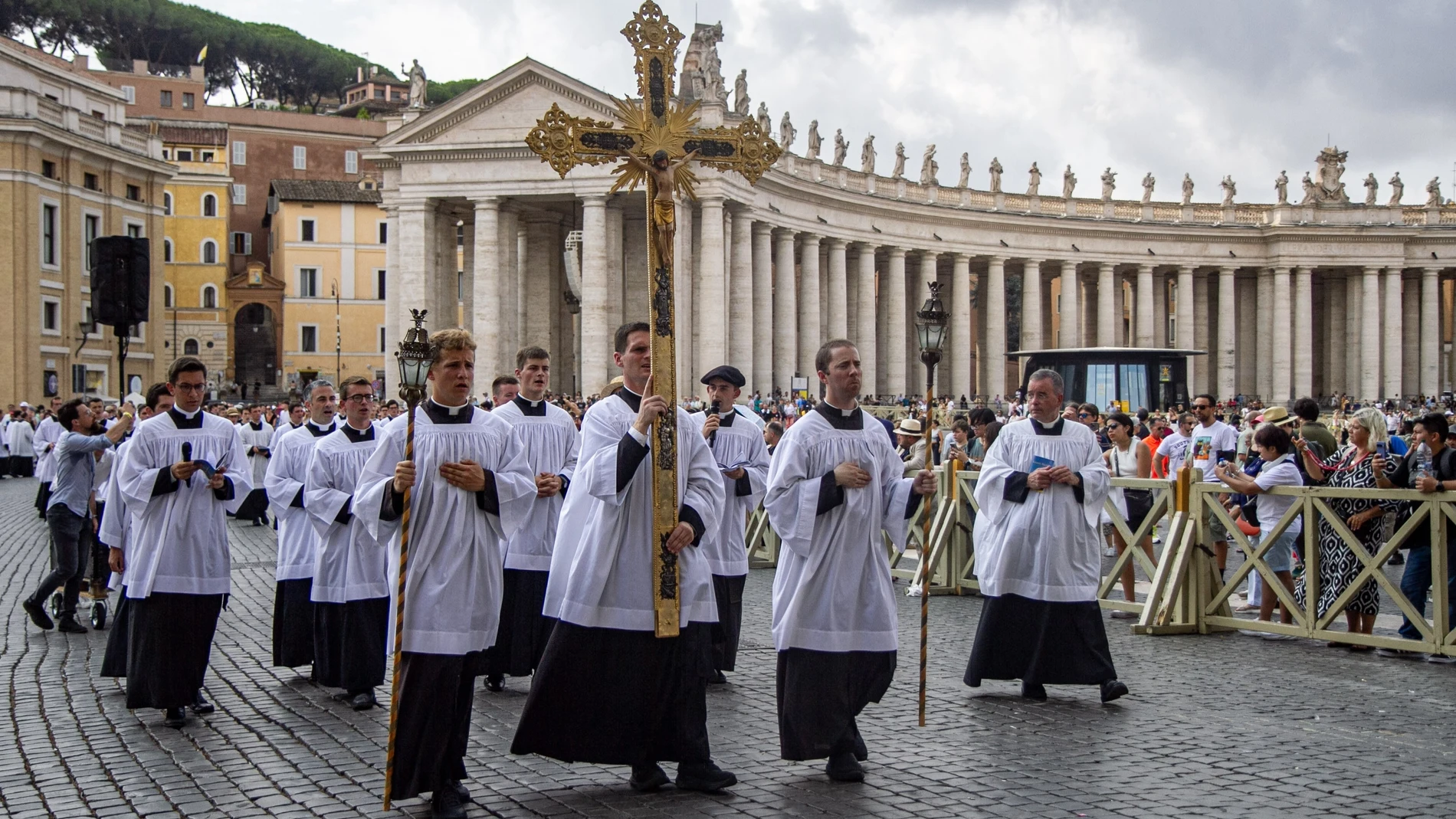 La Fraternidad Sacerdotal San Pío X, durante su peregrinación en Roma.