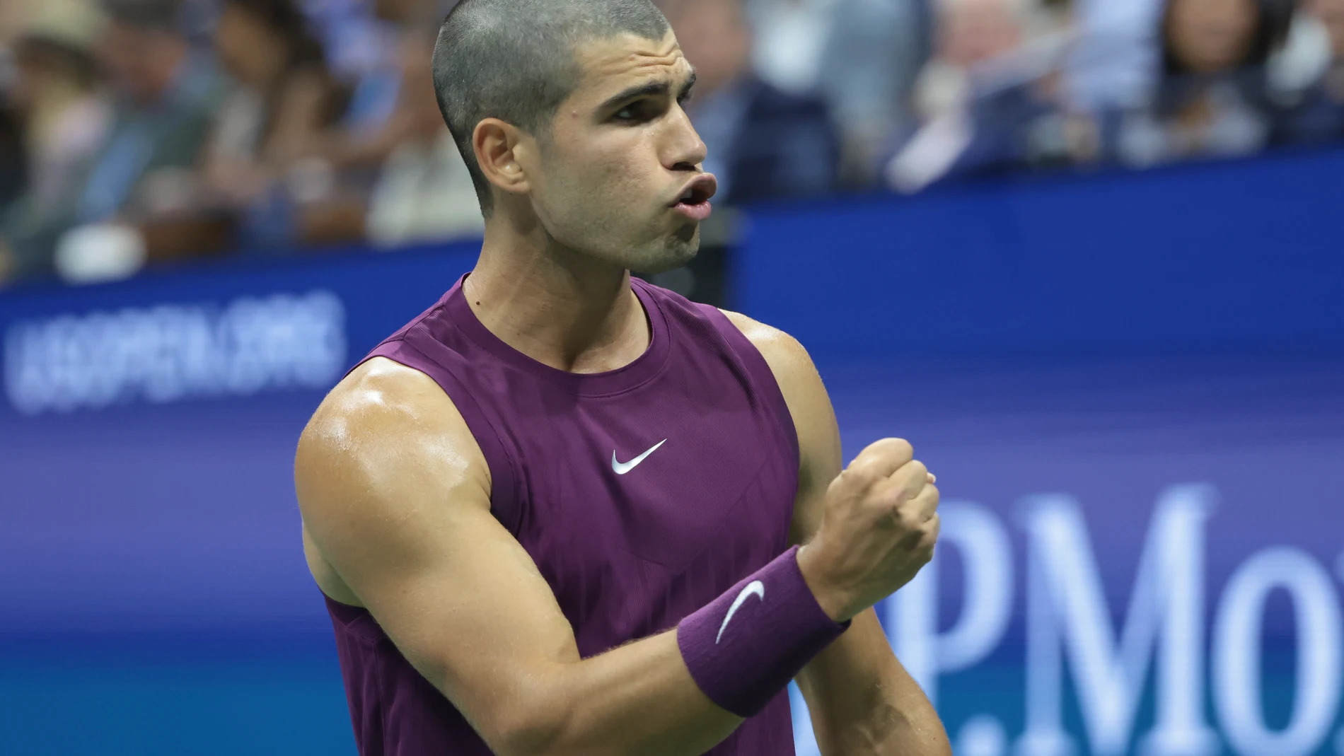 Carlos Alcaraz of Spain during day 2 of the 2025 US Open Tennis Championships, Grand Slam tennis tournament on August 25, 2025 at USTA Billie Jean King National Tennis Center in Flushing Meadows, Queens, New York, United States - Photo Jean Catuffe / DPPI AFP7 25/08/2025 ONLY FOR USE IN SPAIN