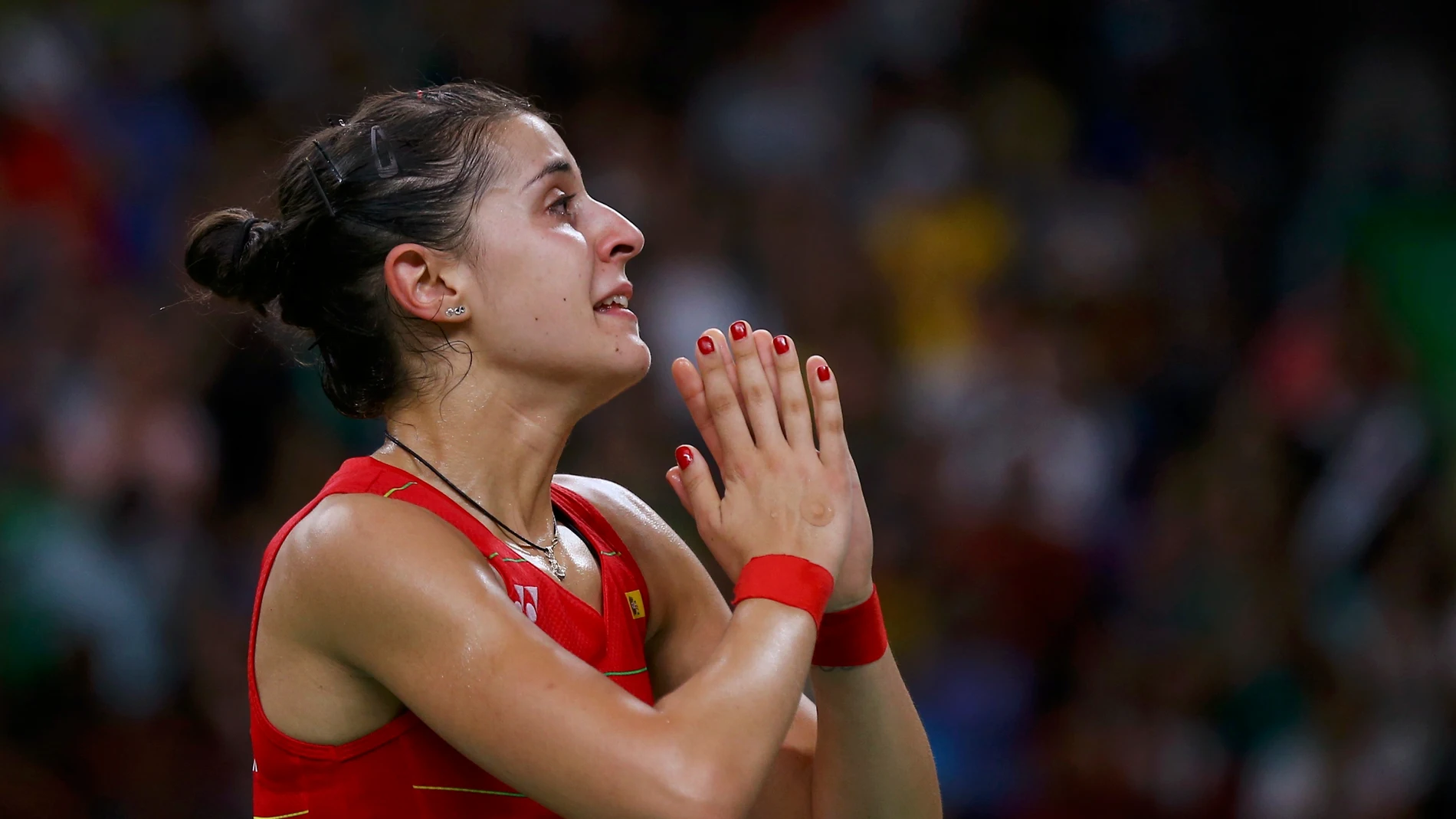 Carolina Marín, emocionada tras lograr el oro en los Juegos Olímpicos