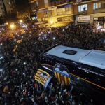 El autobús del Valencia llega a Mestalla