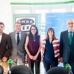 Eduard Ureña, Iñaki Zaragüeta, Mónica Oltra, Alicia Martí y Enrique Martín antes de los desayunos de LA RAZÓN y ONDA CERO