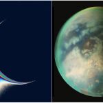 Dos imágenes de Encelado tomadas por la sonda Cassini