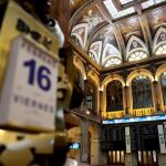 Paneles de la Bolsa de Madrid
