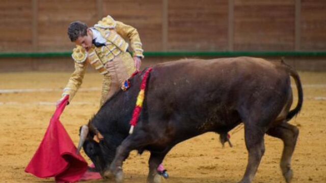 El novillero sin caballos Adrien Salenc en la pasada Feria del Zapato de Oro de Arnedo