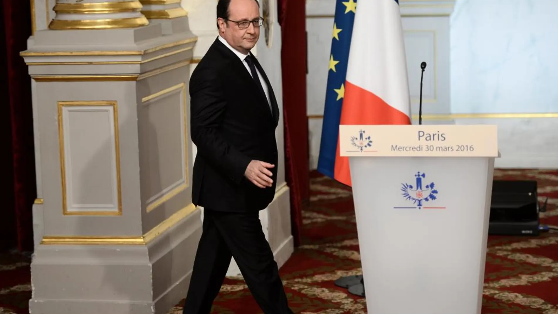 El presidente de Francia, François Hollande, en el Palacio del Elíseo