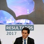 José María Álvarez-Pallete, ayer, en la presentación de los resultados de 2017