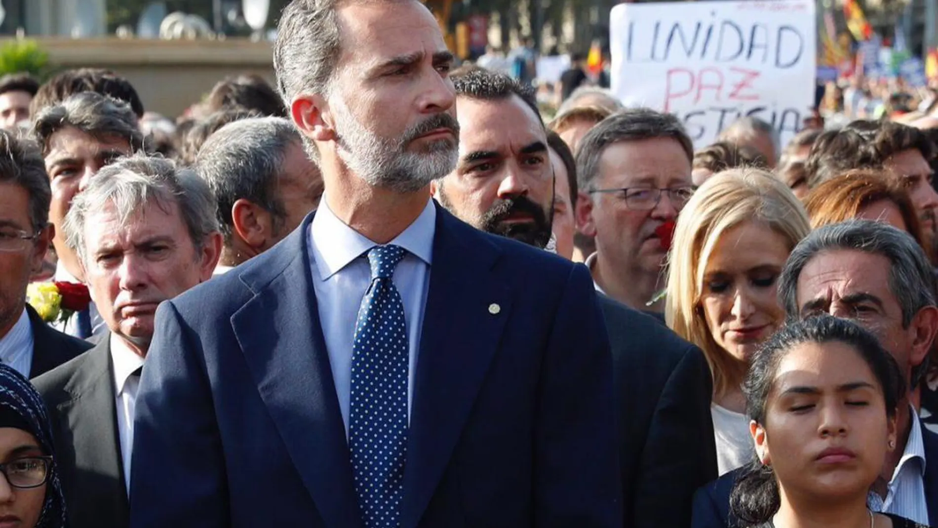 El Rey, en Barcelona tras los atentado del pasado año