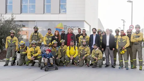 Los trabajadores de las BRIF momentos antes de arrancar la marcha