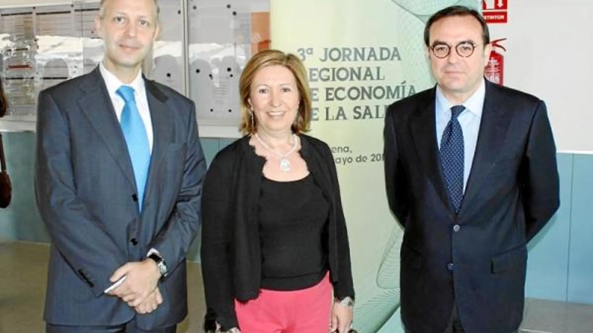 Abraham Herrera, María Ángeles Palacios y Félix Faura, momentos antes de que diesen comienzo las jornadas
