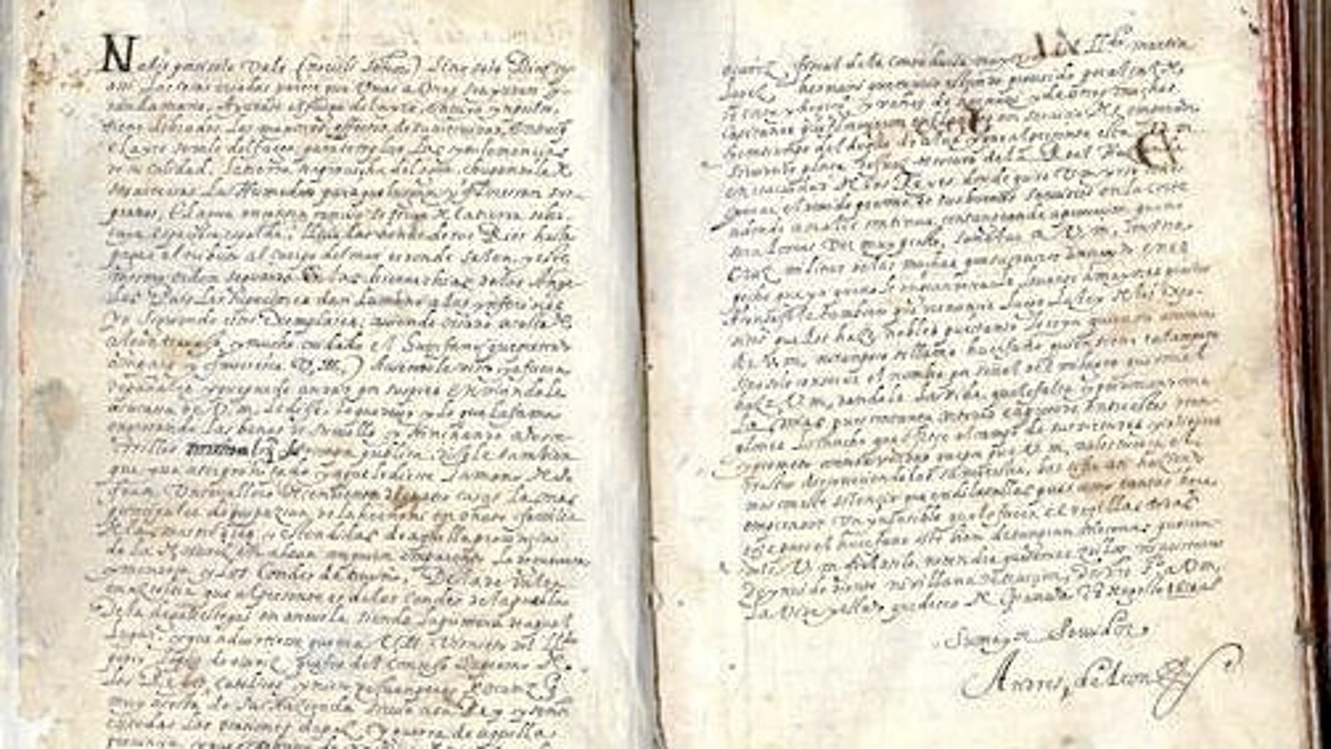 Páginas del manuscrito de «Historia del Huérfano», una obra inédita hasta los años 60 que ahora ve la luz