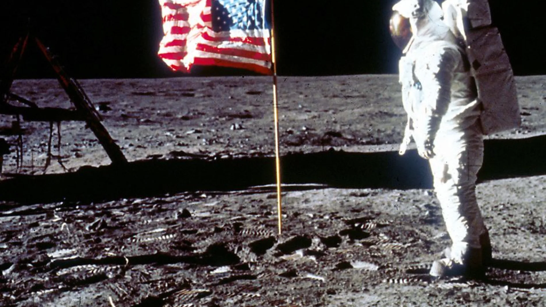UNa de las imágenes tomadas durante el primer viaje del hombre a la Luna
