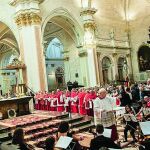 Este año la Senyera no estará presente en el «Te Deum» del 9 d’Octubre en la Catedral. En la foto, la tradicional misa con la bandera al fondo