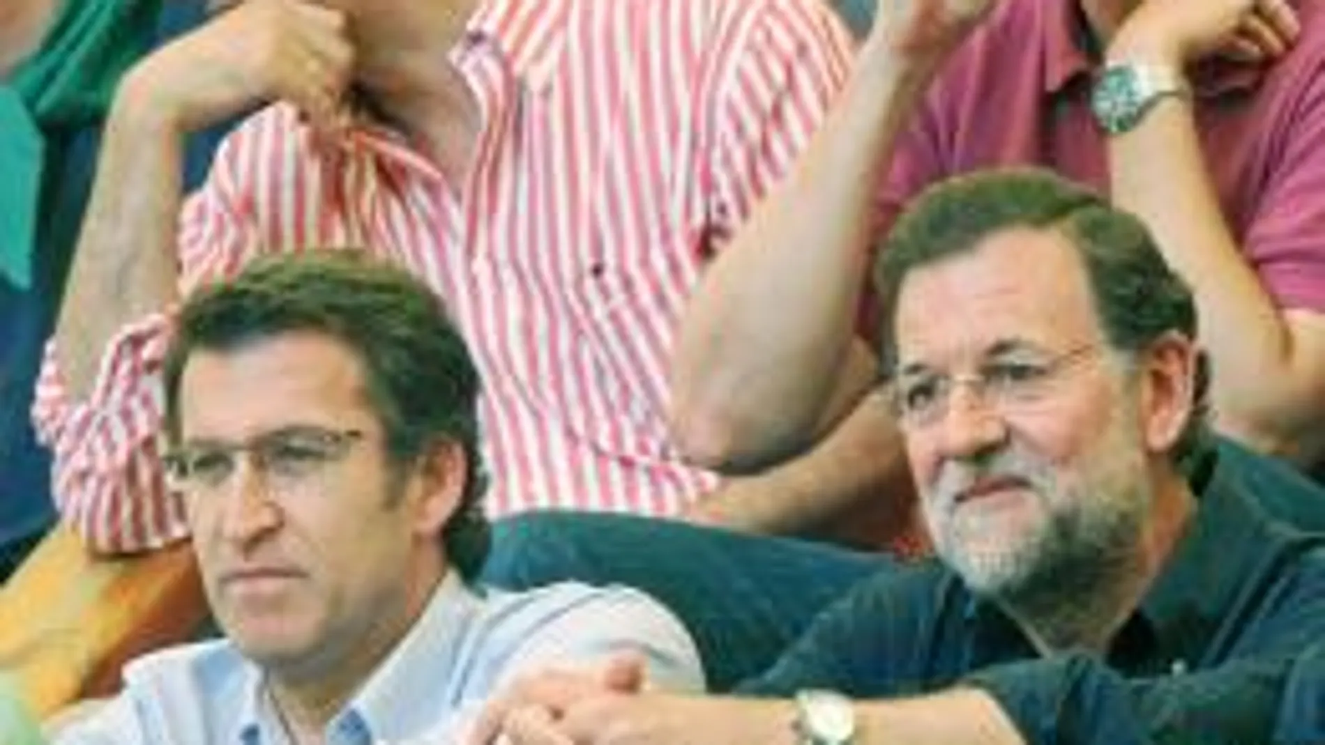 Rajoy y Feijóo en la corrida de ayer en Pontevedra