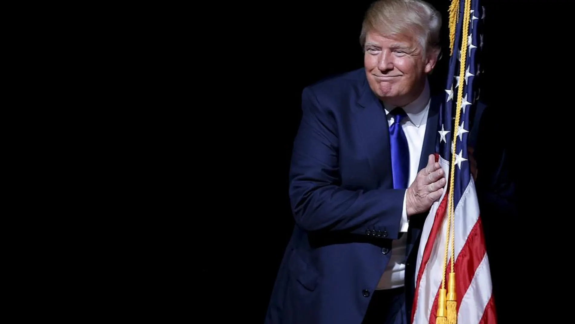 El precandidato republicano a la Casa Blanca, Donald Trump, durante un mitin en Darry