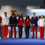 La firma española JOMA presenta la uniformidad del Equipo Olímpico Español para los Juegos Olímpicos de Río 2016, en la sede del COE en Madrid. EFE/Kiko Huesca