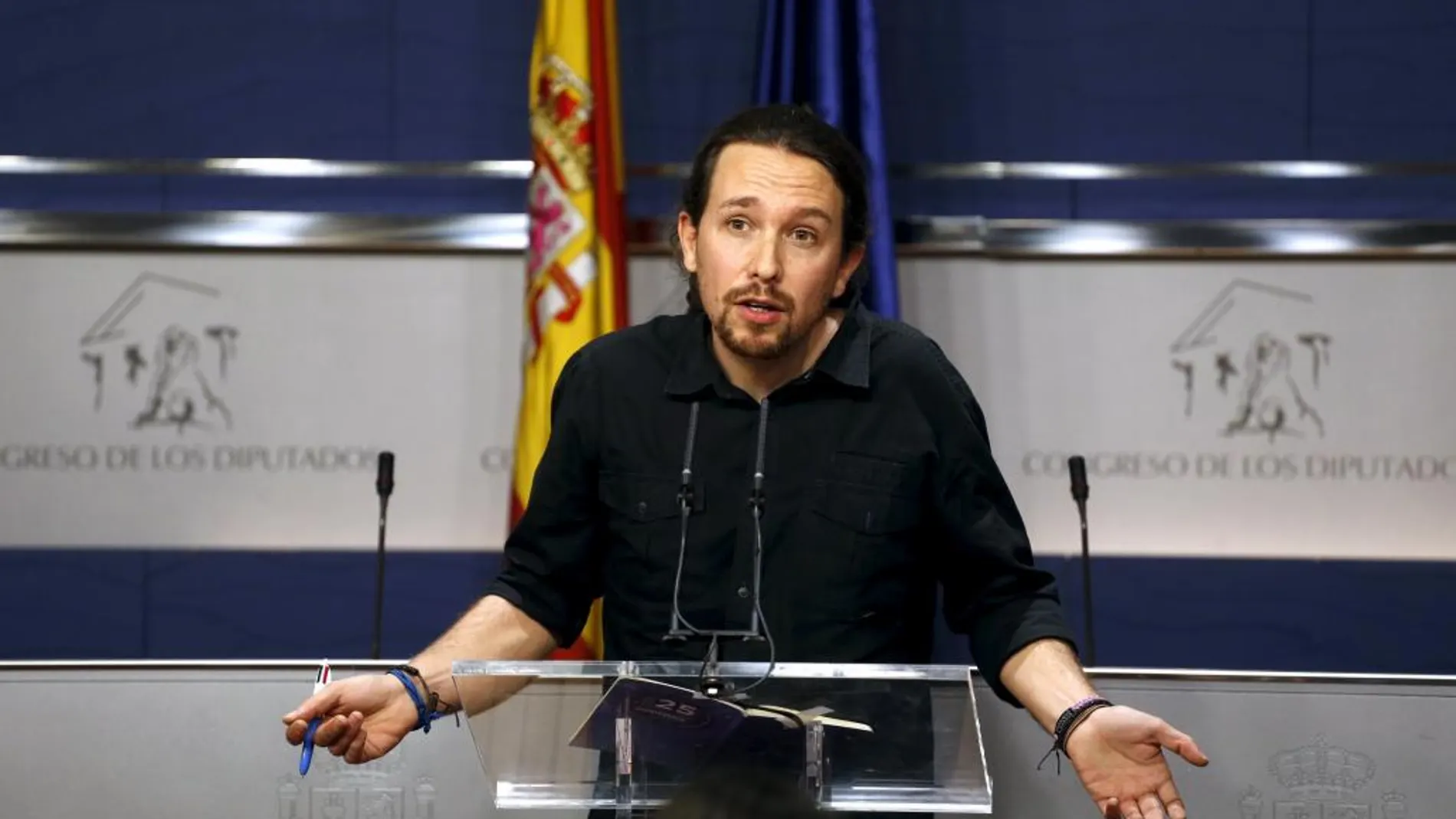 El líder de Podemos, Pablo Iglesias, cuya formación presidirá la Comisión de Empleo del Congreso
