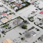 Aspecto que presentaban las parcelas más cercanas al río a su paso por Córdoba en las inundaciones de 2010