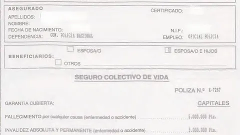 Contratael CNP. En la primera póliza de un afectado (octubre de 1992) se ve cómo el contratante es el Cuerpo Nacional de Policía (CNP). Entonces, el presunto estafador firmó con Winterthur pero a lo largo de estos años pasó por Caser y Allianz, entre otros.