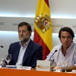 El ex-presidente de Gobierno, José María Aznar, junto a Mariano Rajoy en la pasada edición del Campus Faes