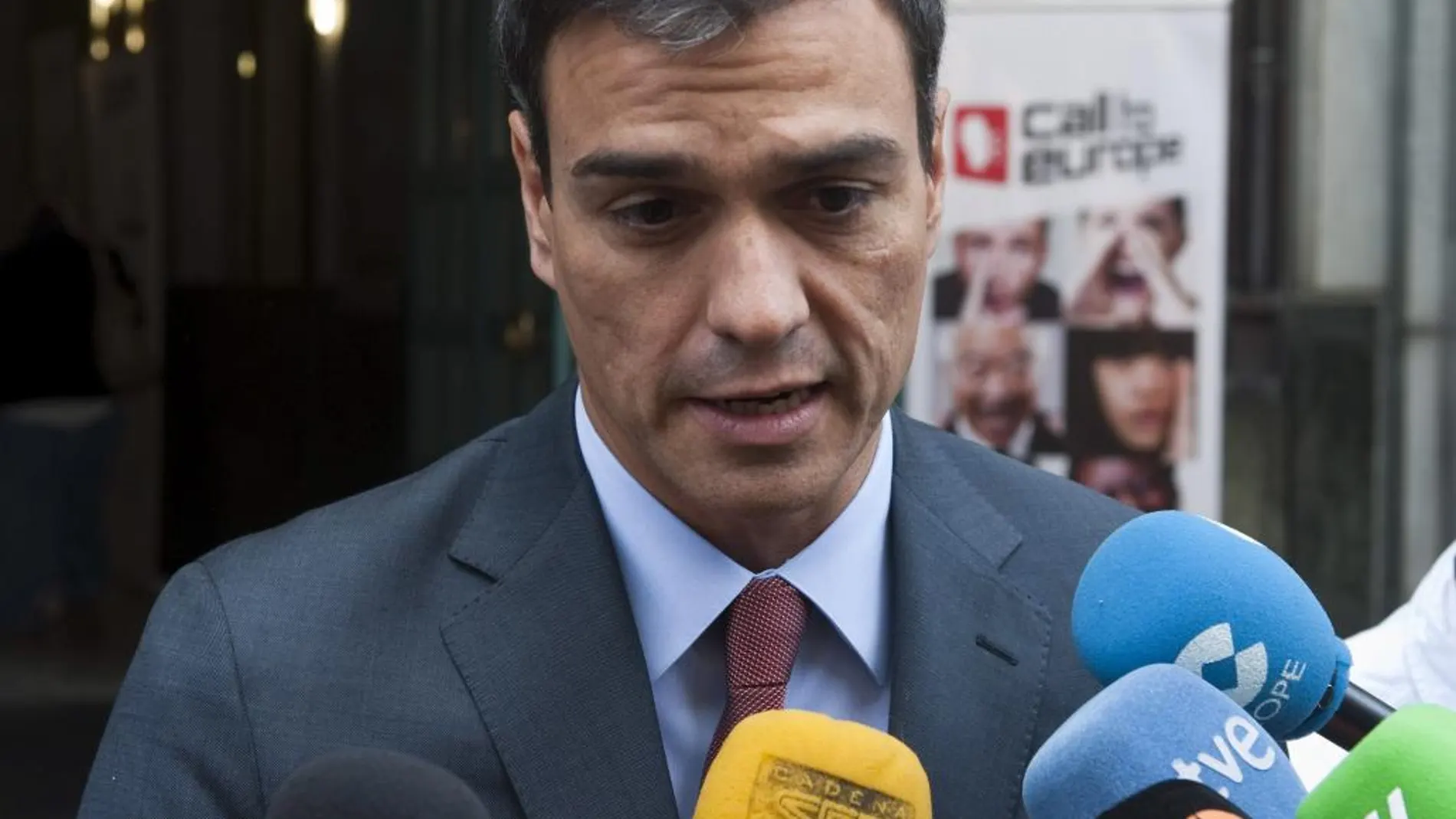El secretario general del PSOE, Pedro Sánchez, ayer en Bruselas.