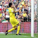 Llorente celebra el gol frente al Barça