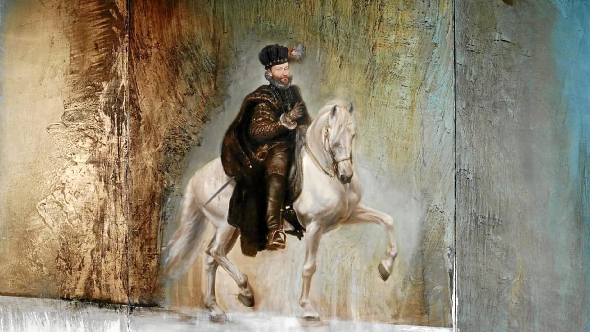 Retrato de Hans Khevenhüller montado a caballo. Nació en Spital (Carintia) en el año 1538
