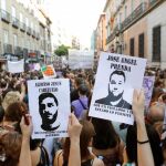 Manifestación de mujeres en Madrid, esta tarde ante el Ministerio de Justicia/Foto: Efe
