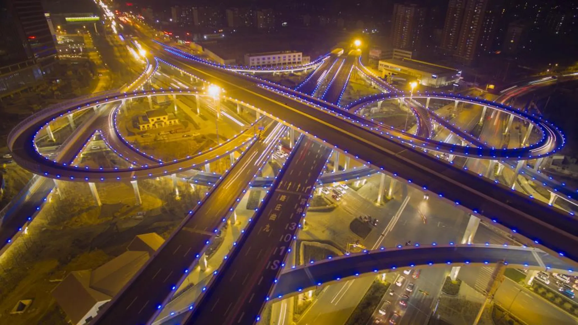Un nudo de carreteras en China