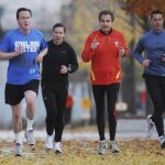 Zapatero y Cameron corriendo esta mañana en Seúl