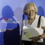 La alcaldesa de Madrid, Manuela Carmena, ha protagonizado hoy un desayuno informativo en el marco de la tribuna "Smartcity.