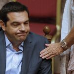 El presidente Alexis Tsipras, durante una votación en el Parlamento