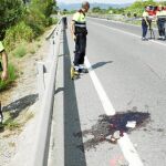 En la imagen, el lugar del accidente, en la carretera C–12, muy cerca de Balaguer