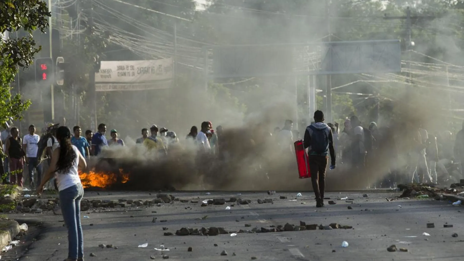 Manifestantes el pasado 20 de abril de 2018, en Managua (Nicaragua)