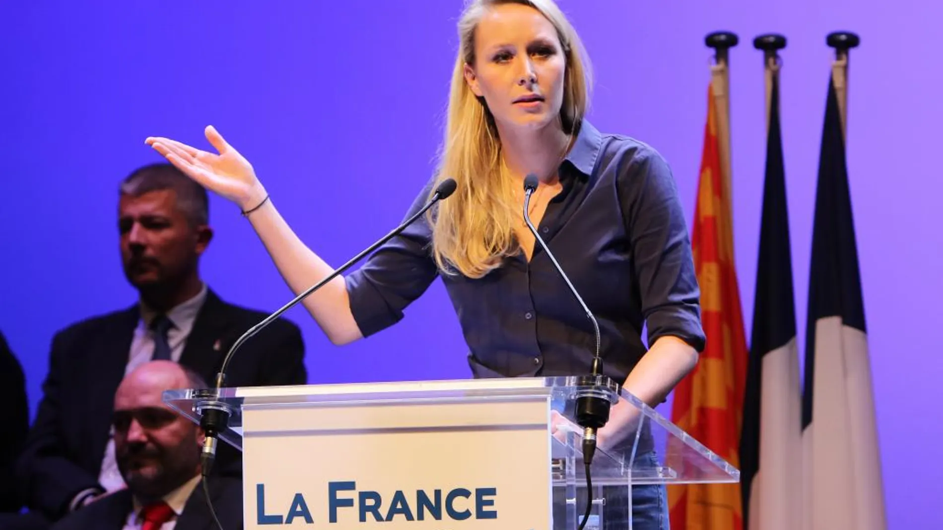 Marion Marechal-Le Pen, sobrina de Marine, en un acto en Toulon
