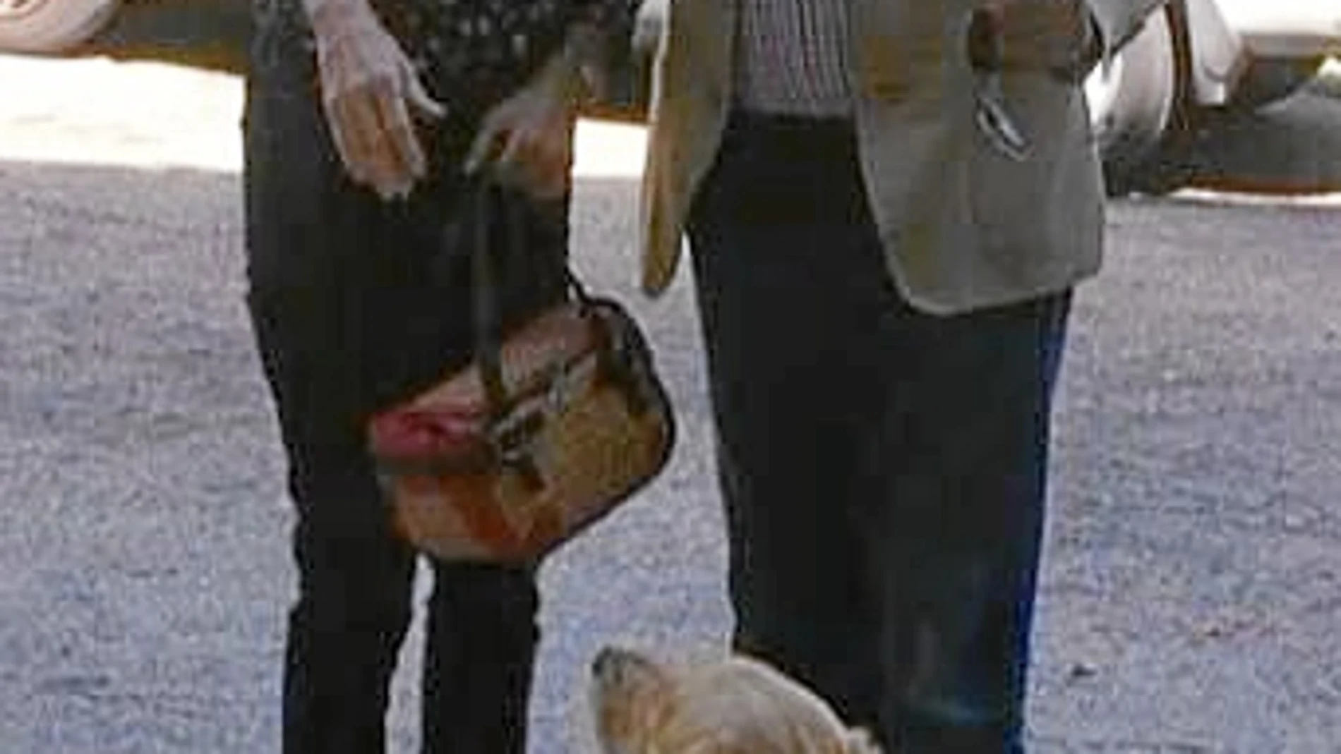 Preysler y Vargas Llosa, con uno de sus perros, un golden retriever
