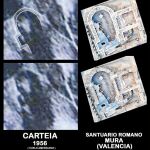 Comparativa entre una de las siluetas detectadas y el santuario de Mura