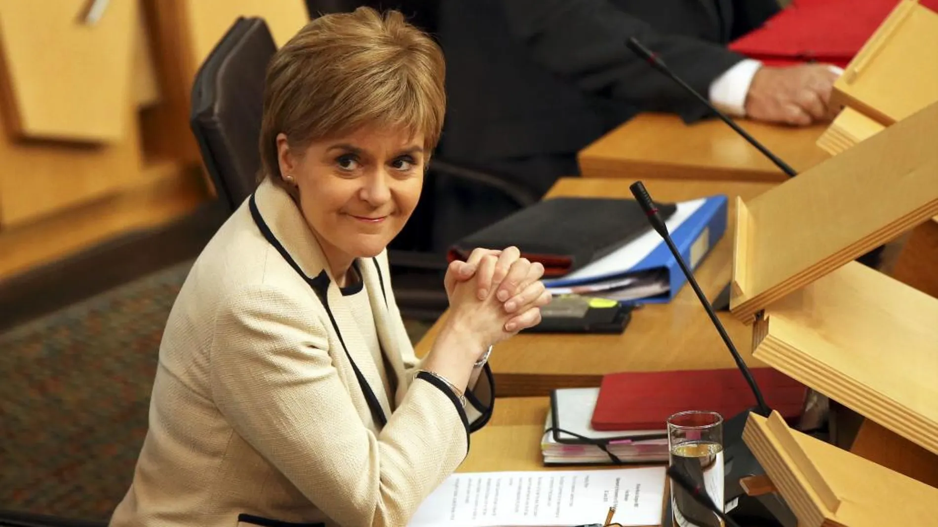 Nicola Sturgeon, ayer en el Parlamento escocés en Edimburgo