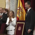 La presidenta del Congreso, Ana Pastor, durante su intervención junto al Rey Felipe VI