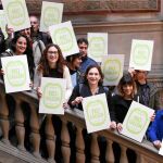 La alcaldesa de Barcelona, Ada Colau, ayer en el acto contra el machismo